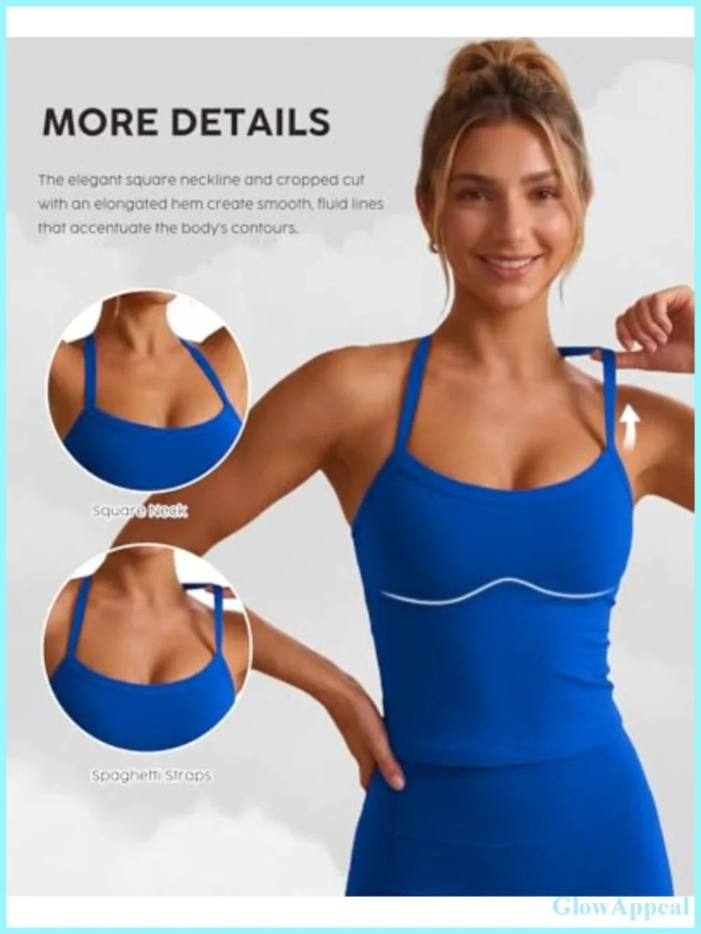 Women's Built-In Bra Tank Top Yoga Crop Halter Neck Athletic Gym Top